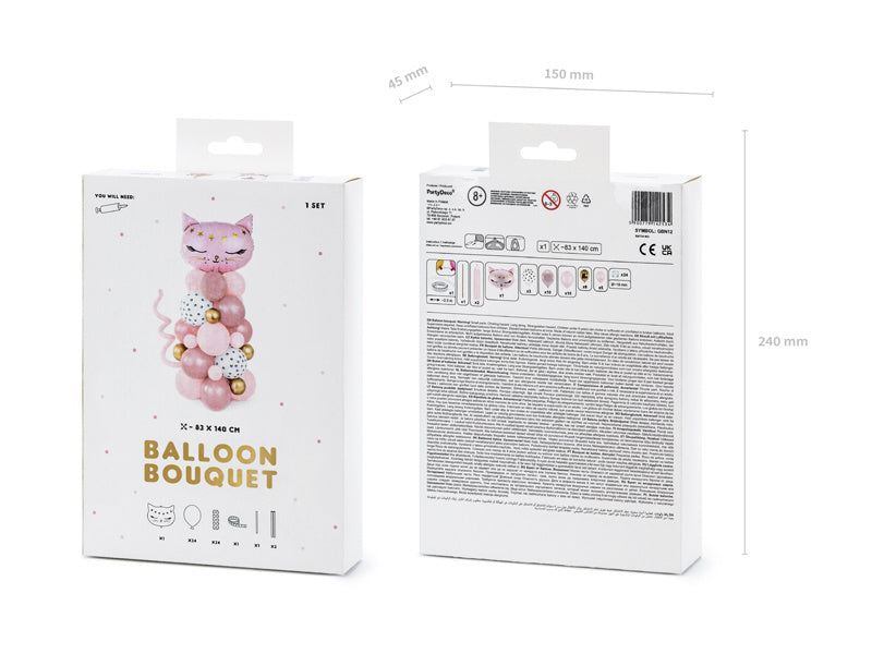 Ballonnenpilaar Kat Roze 1,4m