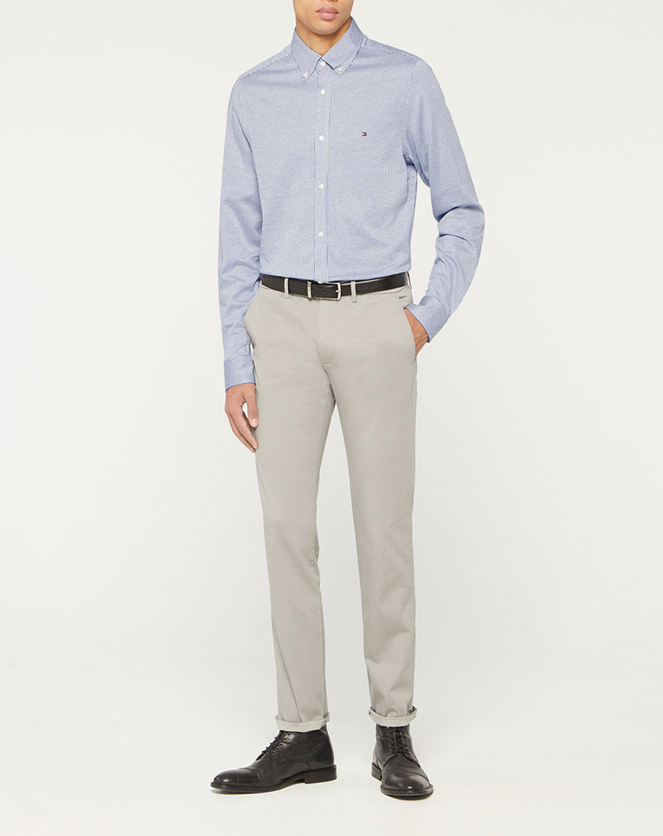 Tommy Hilfiger Chemise Slim 1985 Striped à rayures bleu/blanc