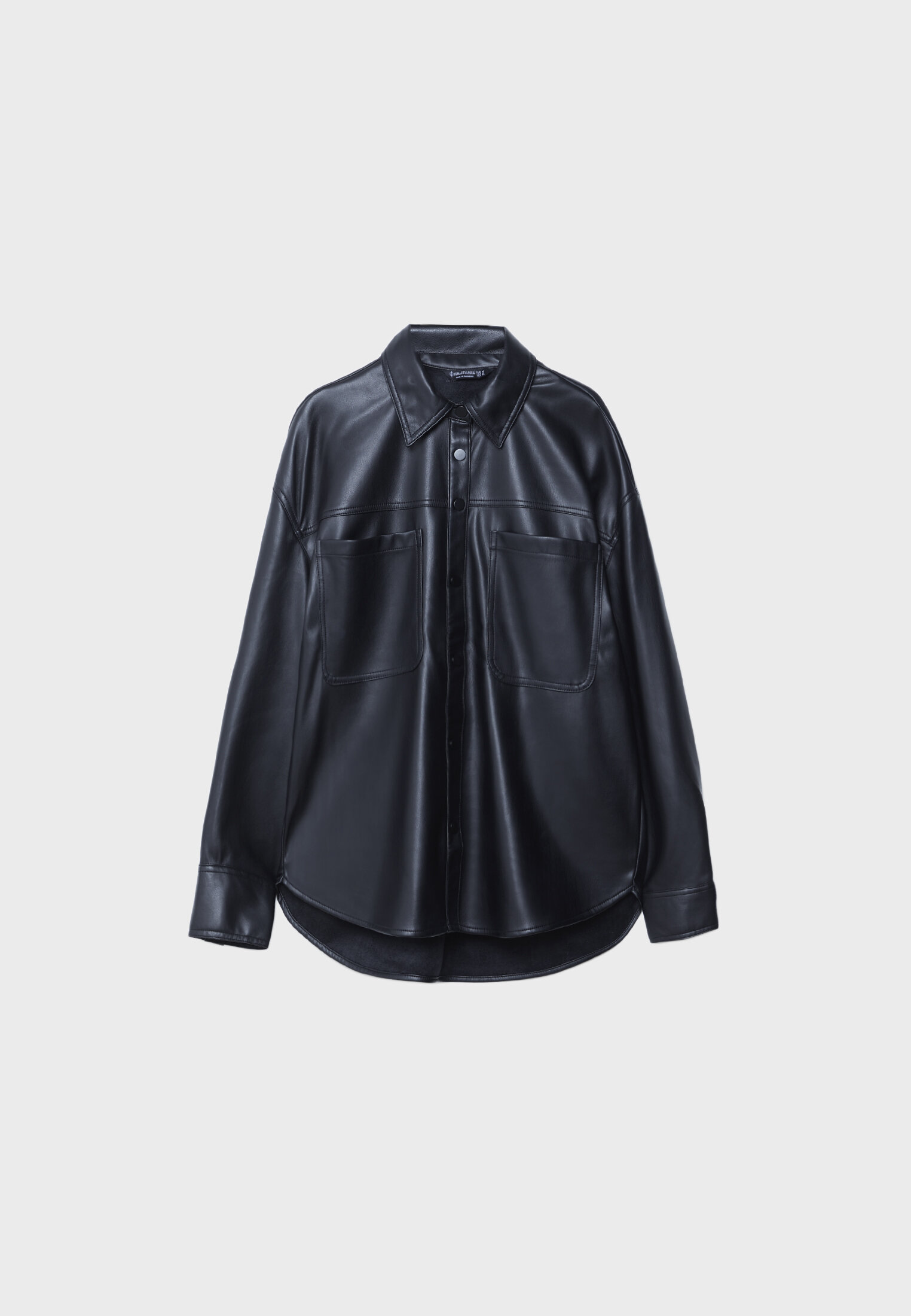 Camisa básica de couro sintético