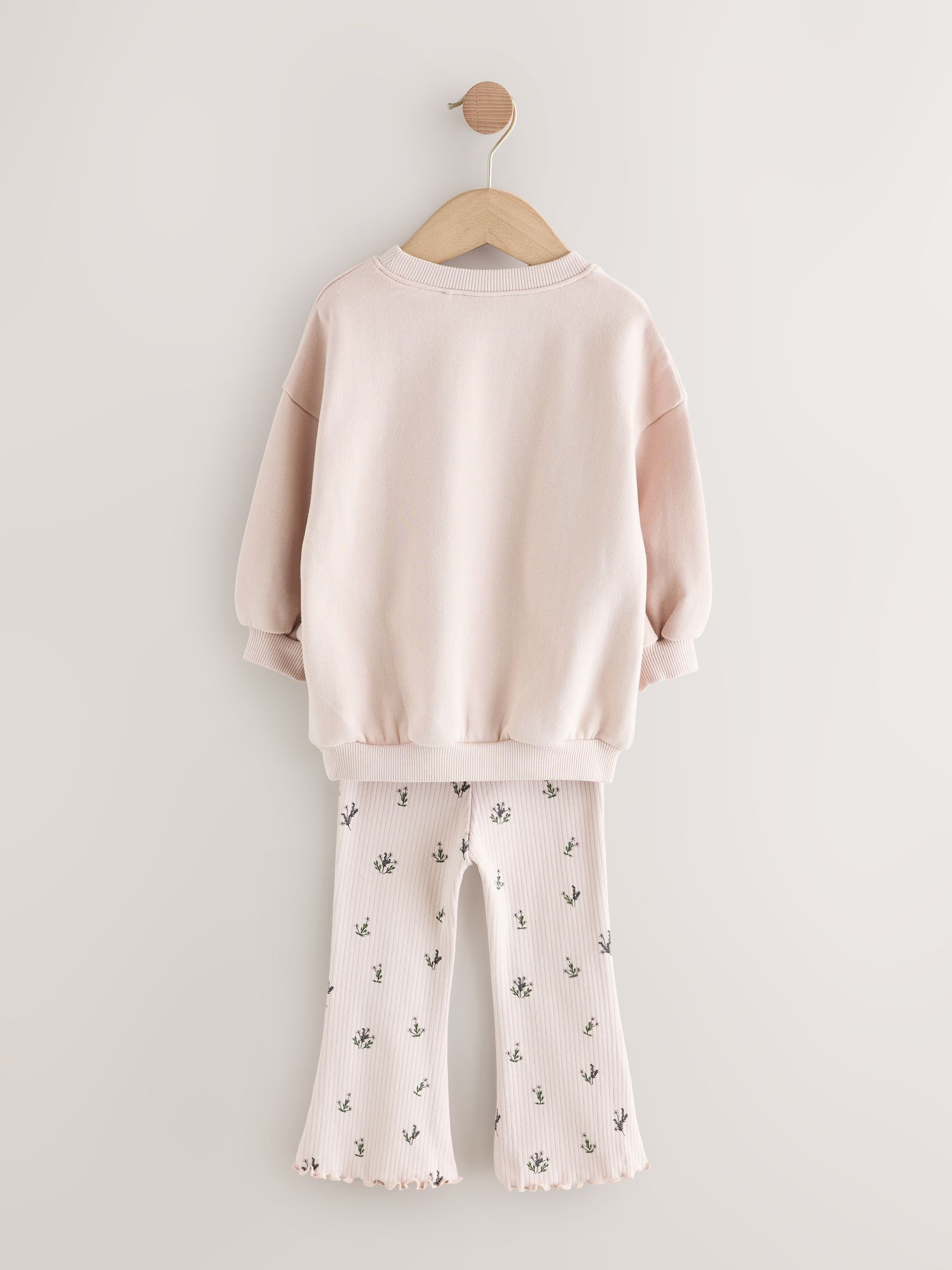 Lichtroze fee - Set van sweatshirt en uitlopende legging (3mnd -7jr)