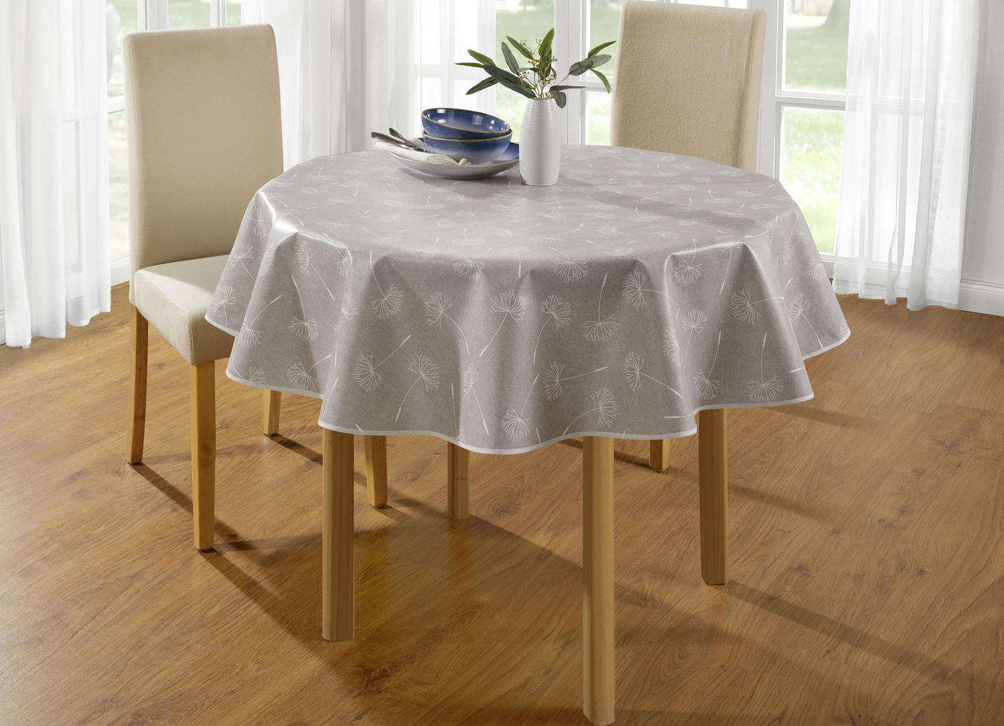 Wachstuch-Tischdecke mit Pusteblumen-Motiv