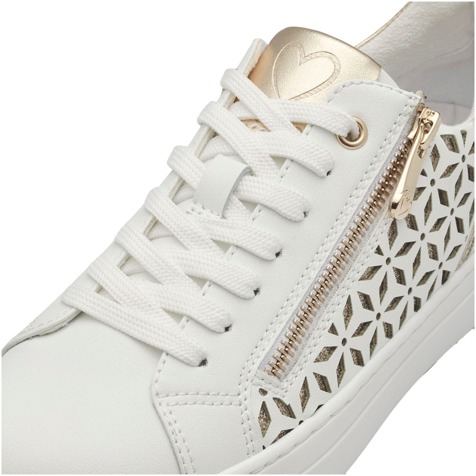 MARCO TOZZI Plateausneaker  , Freizeitschuh, Halbschuh, Schnürschuh mit unterlegtem Lochmuster