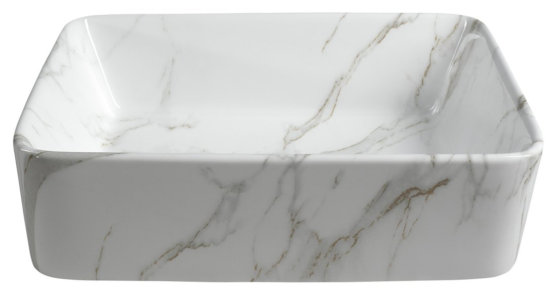 Sapho Dalma keramische waskom marmer structuur 48x38x13cm