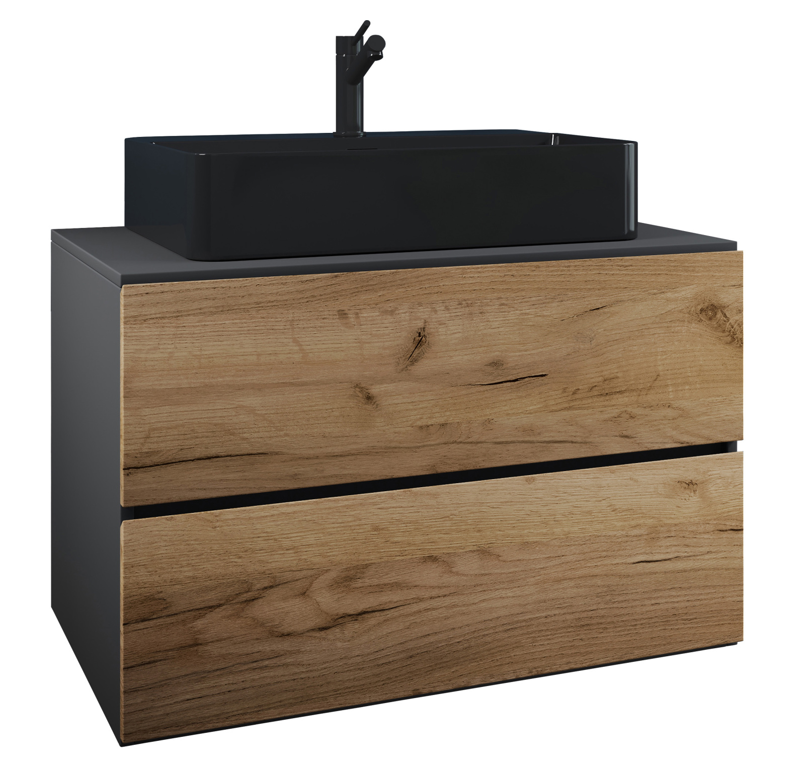 Waschtisch LENDAS BL S - Honig-Eiche-anthrazit - 80 cm