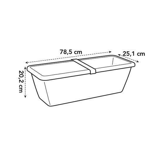 Jardinière barcelona xl en plastique gris anthracite - 78,5x25,1x20,2