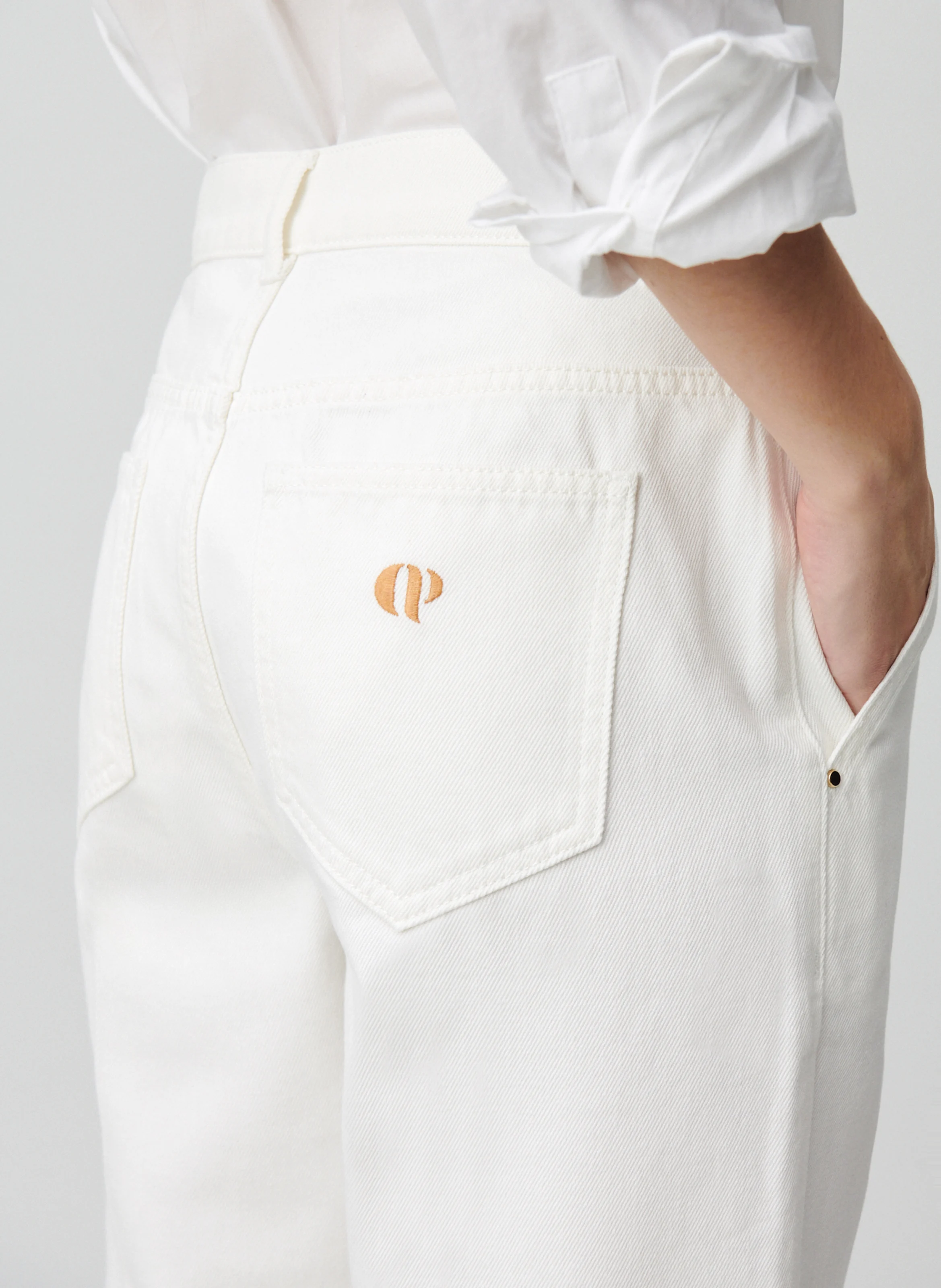 Jean droit en coton | Blanc