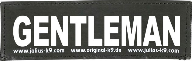 Julius K9 tekstlabel Gentleman zwart 11 x 3 cm 2 stuks