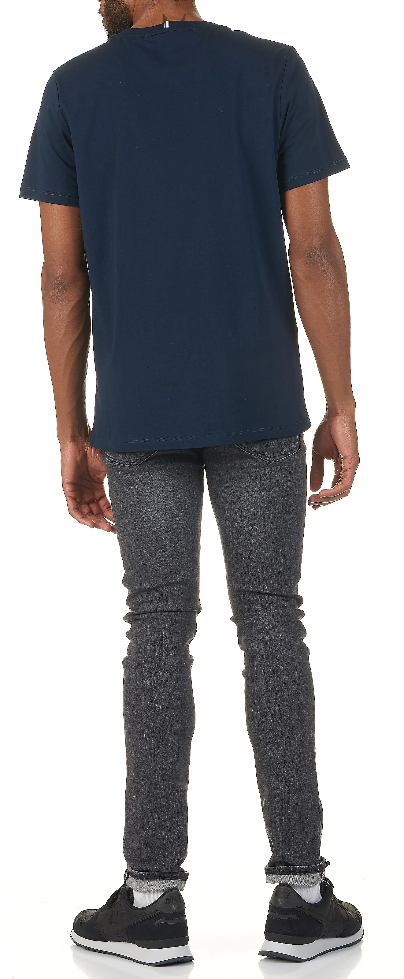 ARCY - Tee-shirt col rond regular-fit sérigraphié en coton | Bleu