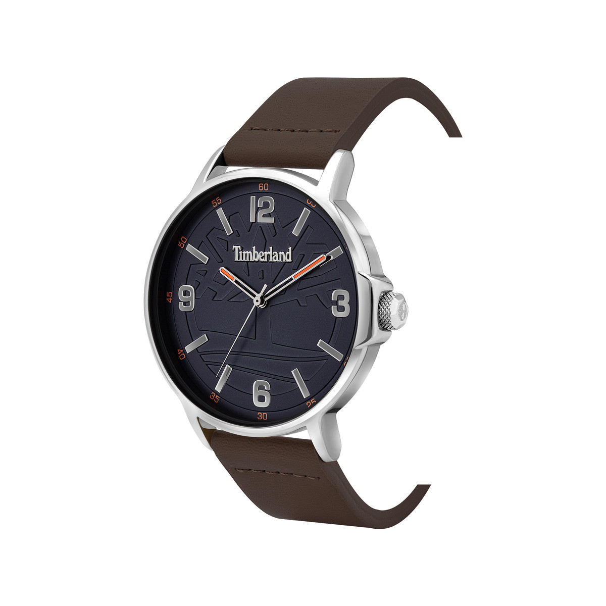 Montre Timberland homme acier cuir marron