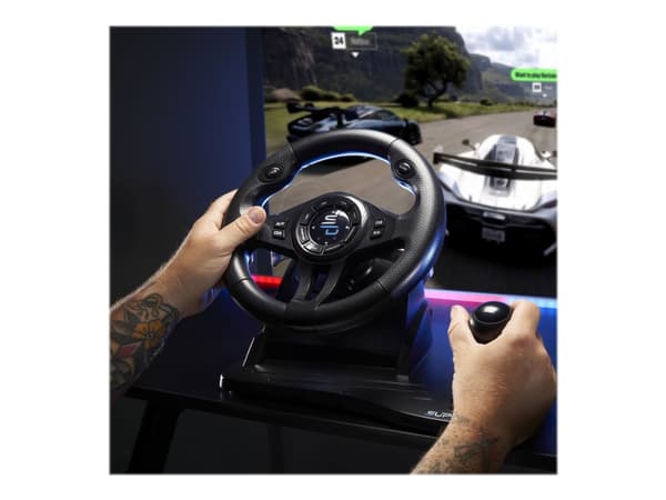 Subsonic - Superdrive - racing ratt GS550 Racing Wheel ratt med pedaler, padler, girskiftere og vibrasjon for Xbox Series X/S, PS4, Xbox One, PC