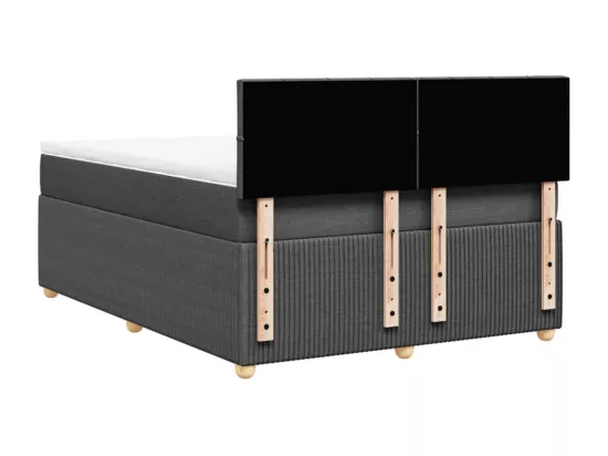 Sommier à lattes de lit avec matelas Gris foncé 140x190cm Tissu