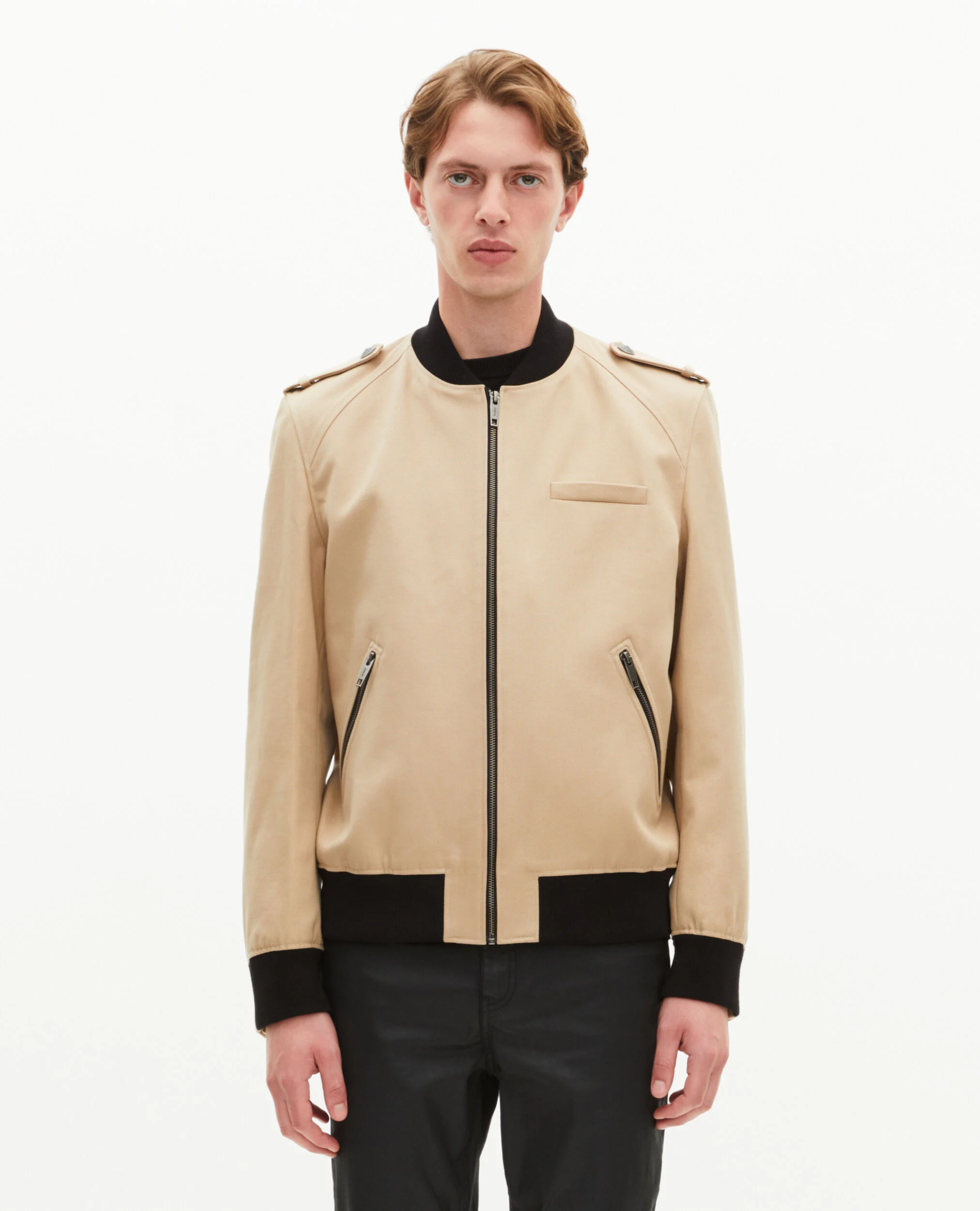 Blouson teddy en coton beige