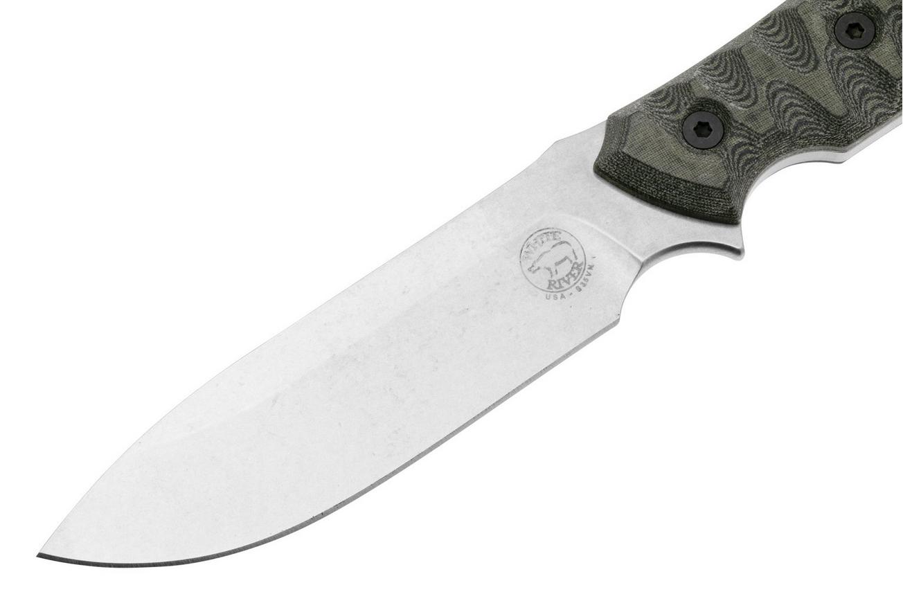 White River Knives GTI 4.5 Stonewashed CPM S35VN, OD Green Canvas Micarta, Justin Gingrich design
