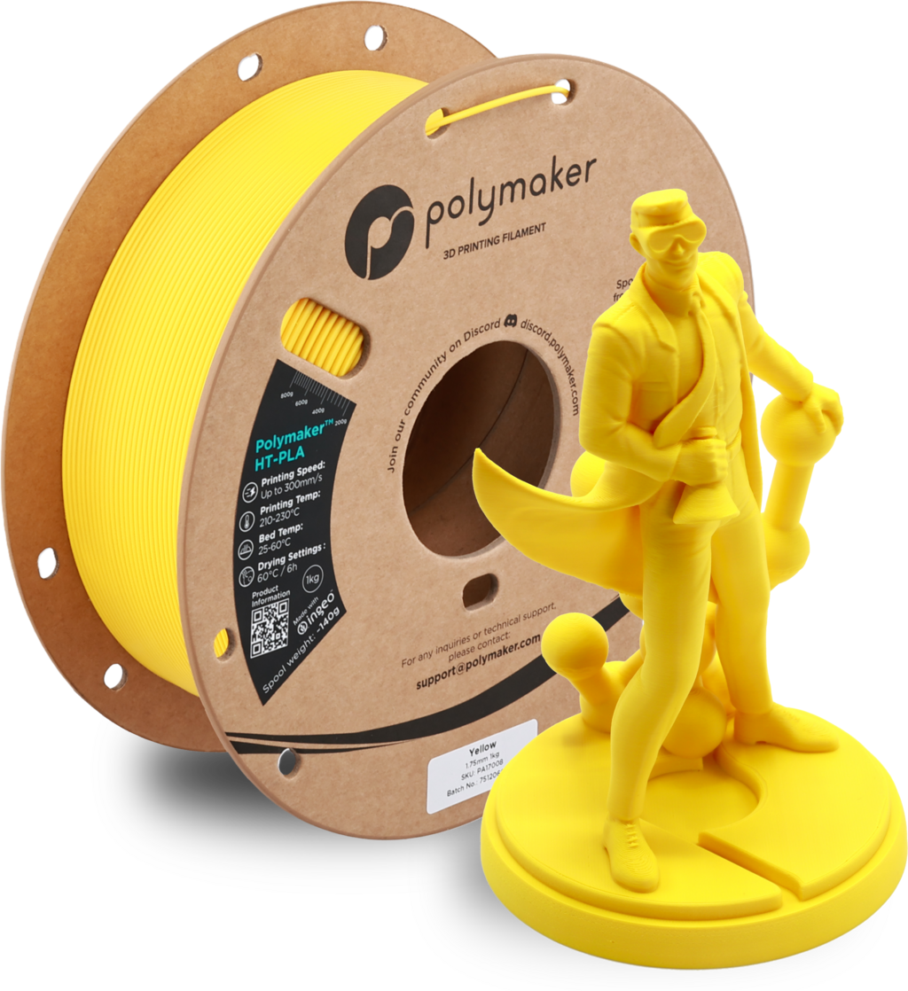 Polymaker  HT-PLA Yellow, 1,75 mm / 1000 g    Hochleistungs-PLA für hitzestabile 3D Druckanwendungen in Yellow