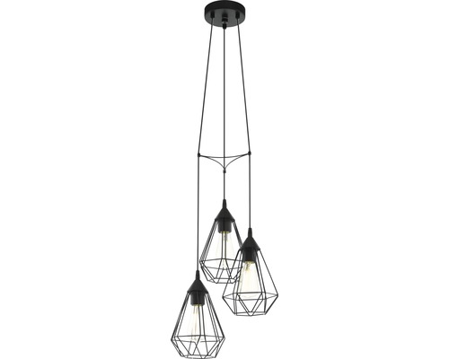 3-lamps hanglamp Ø 31 cm zwart