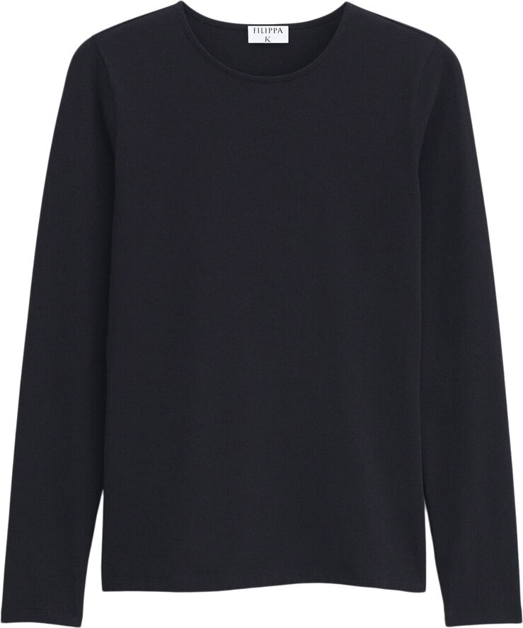 Filippa K Cotton Stretch Long Sleeve Black