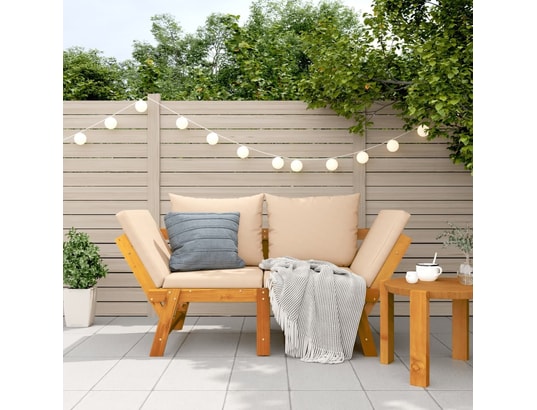 VIDAXL - Banc de jardin avec coussins 2 en 1 bois d'acacia massif