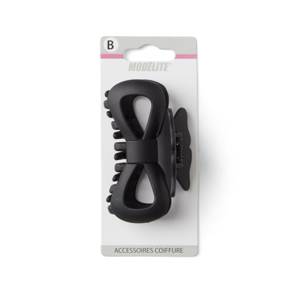 Pince cheveux crabe noir mat noeud L9cm