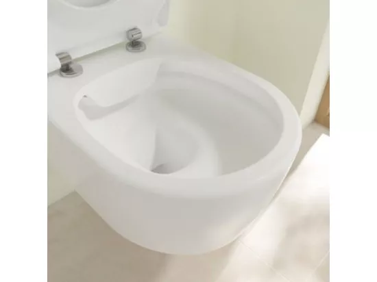 Pack WC suspendu sans bride VILLEROY ET BOCH Avento + Bâti support ViConnect Pro + abattant frein de chute + plaque blanche