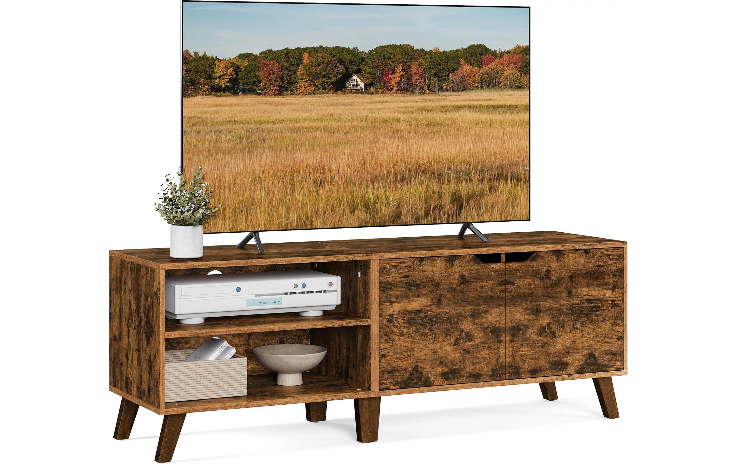 TV-Möbel mit 2 Ablagen 140 x 40 x 50 cm, BraunFernsehtisch