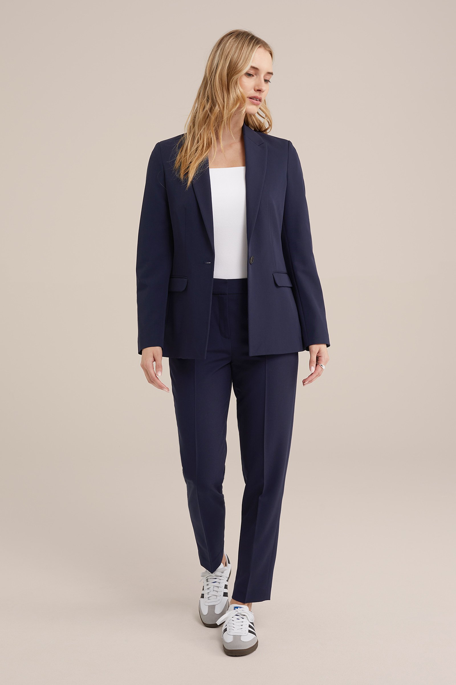 getailleerde blazer WE Fashion Marineblauw