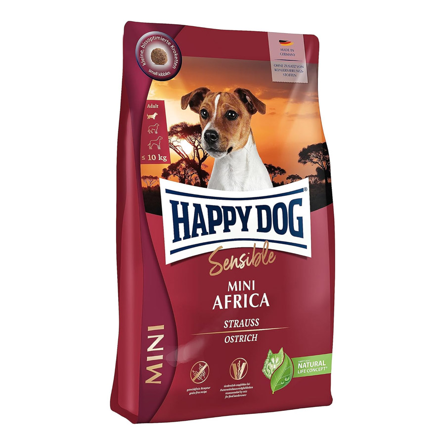 Ração para cães pequenos Happy Dog Adult Mini Africa