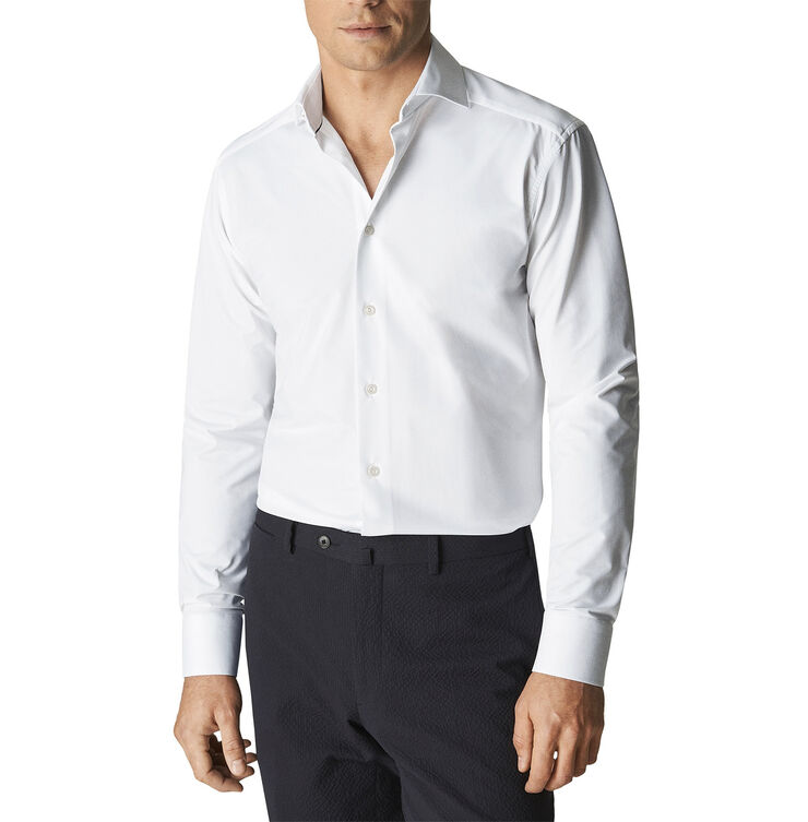 ETON White Four-Way Stretch Shirt - Contemporary Fit Hvid
