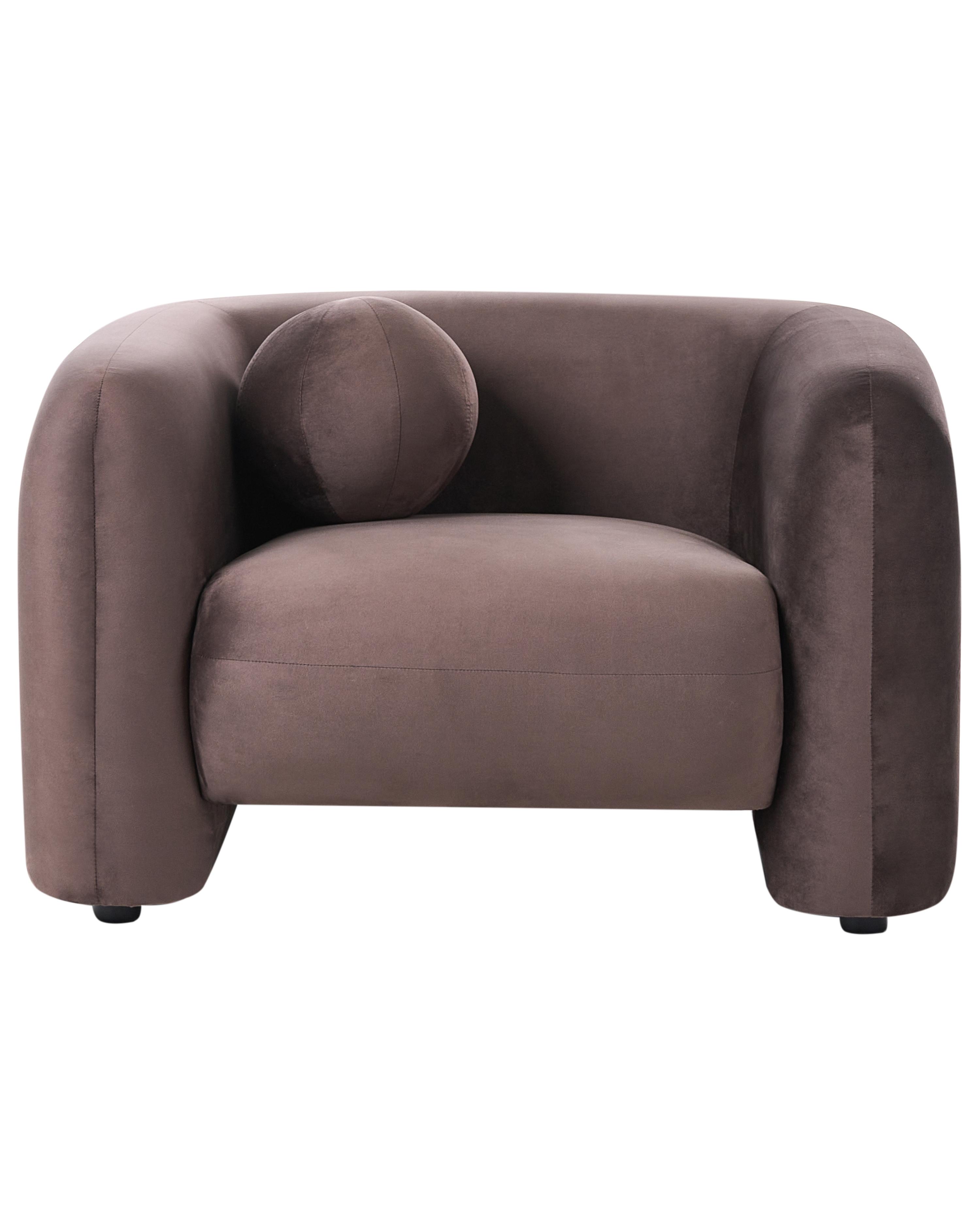 Fauteuil LEIREN Fluweel Donkerbruin