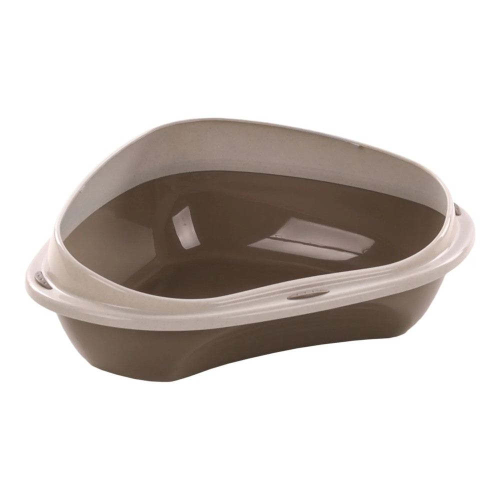 Bac à litière angle sadio s taupe 49.5 x 39.5 x 17 cm pour chat