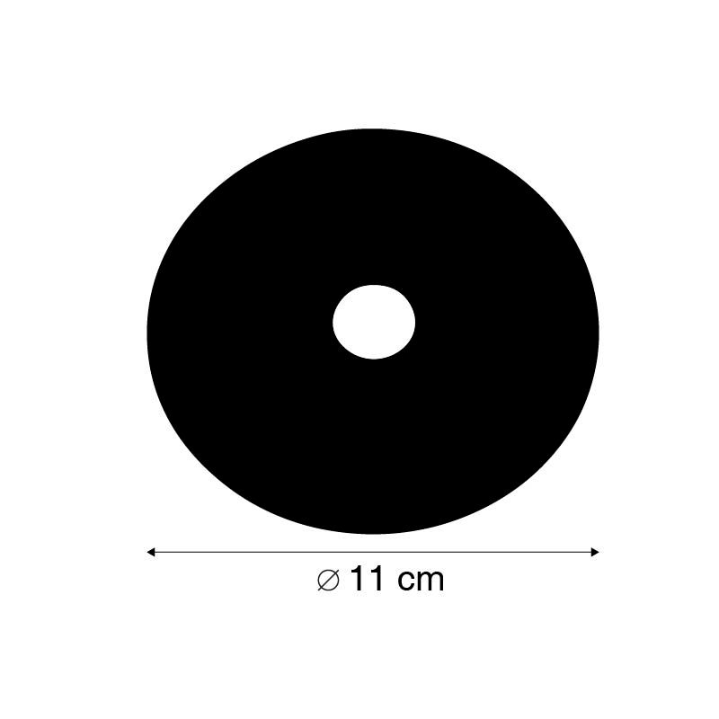 Afdekplaatje zwart 11cm rond voor montageplaat