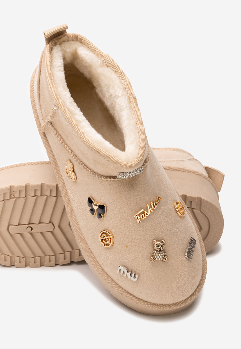 Bottes à plateforme beige Celinea