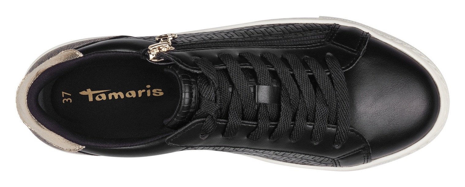 Tamaris Plateausneaker  , Freizeitschuh, Halbschuh, Schnürer mit Besätzen und Glitzerdetails