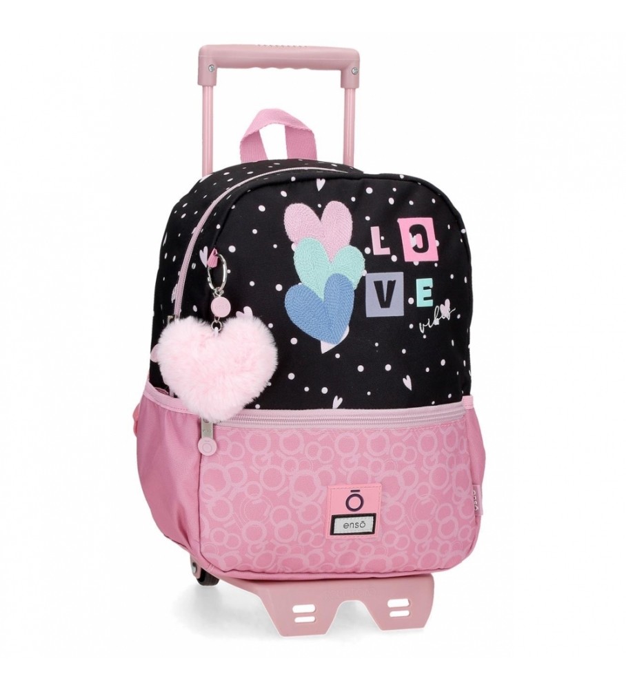 Mochila para Carrinho Enso Love Vibes com Carrinho Rosa