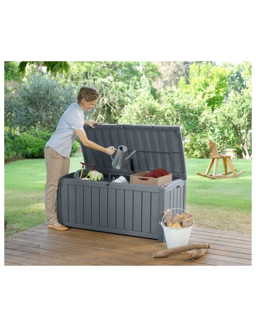 Keter Opbergbox Glenwood - Tuinmeubelen - 128x68x61 cm 390 l Antraciet