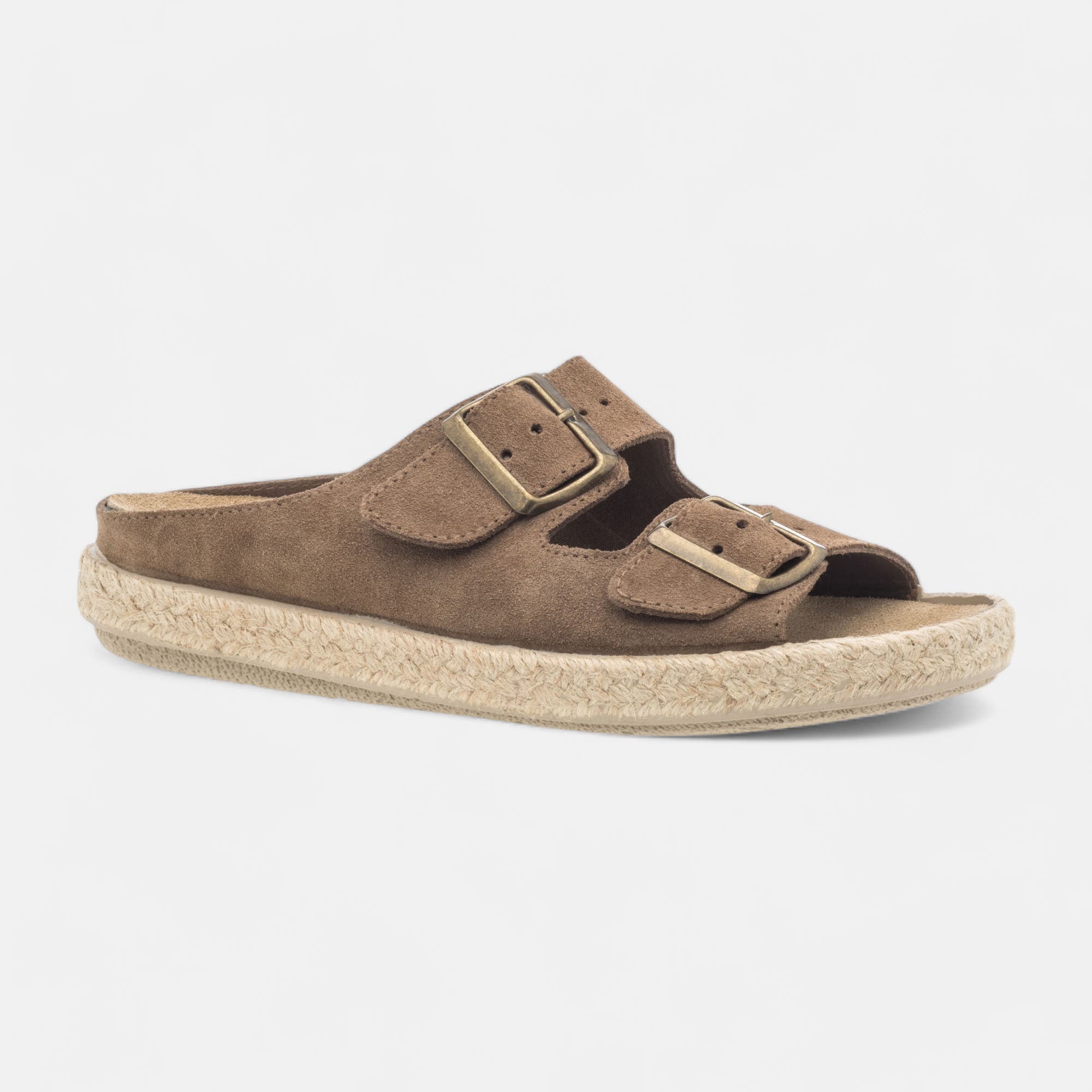 Sandales Femme en cuir taupe
