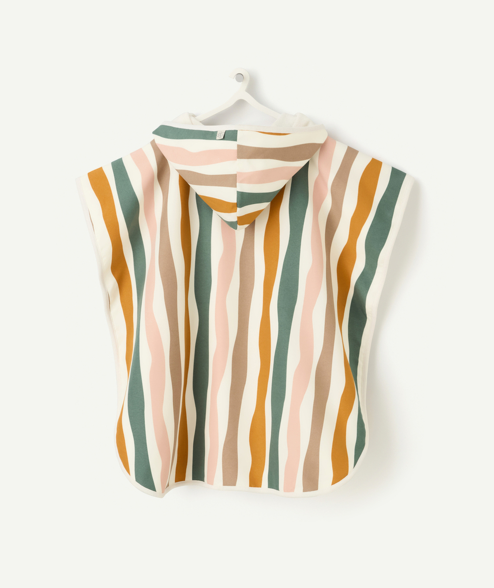 LASSIGSERVIETTE PONCHO BÉBÉ FILLE ANTI-UV RAYURES COLORÉES