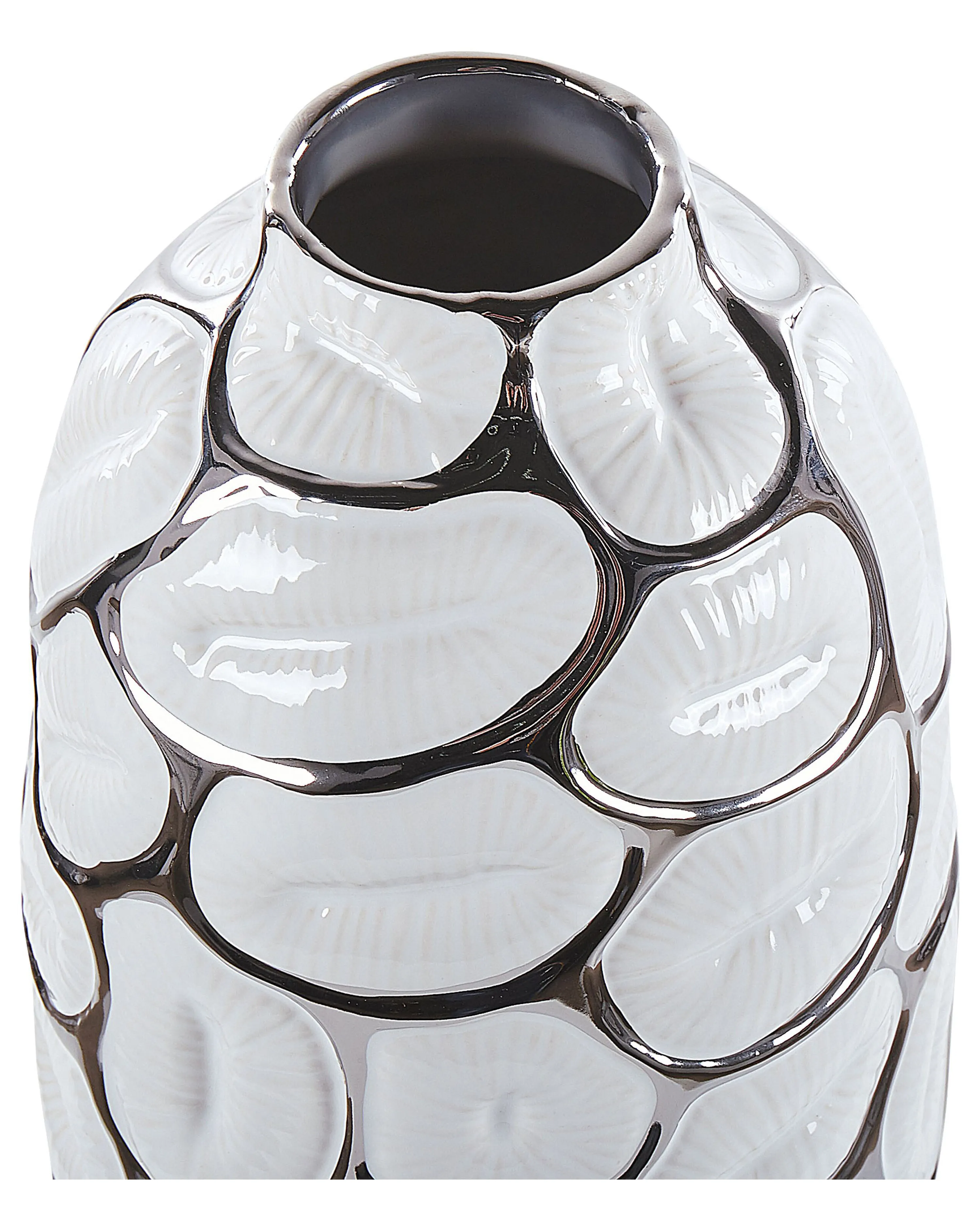 Decoratieve vaas CENABUM Steengoed 34 cm Wit