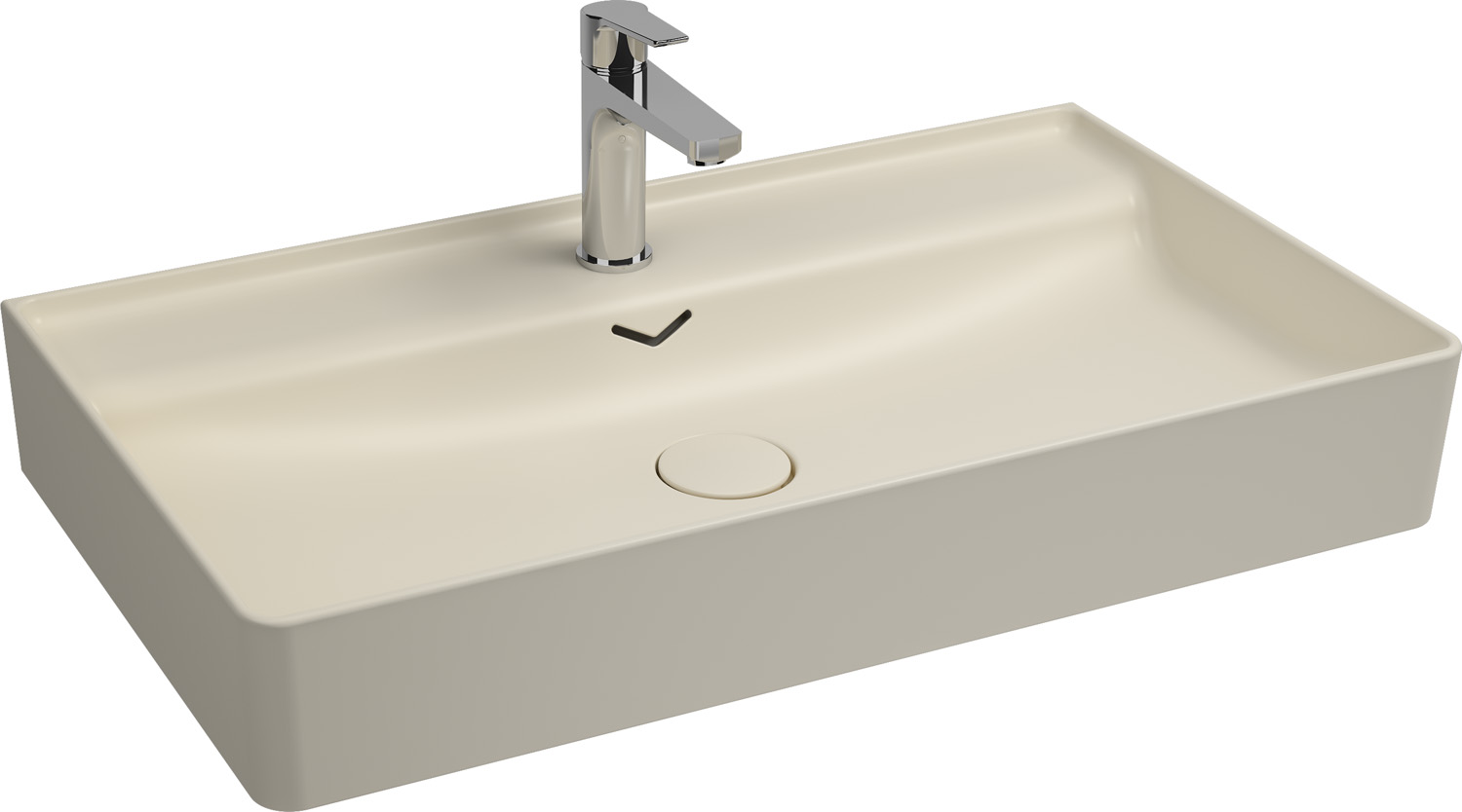 Isvea Vea opbouw wastafel met kraangat 80cm ivoor