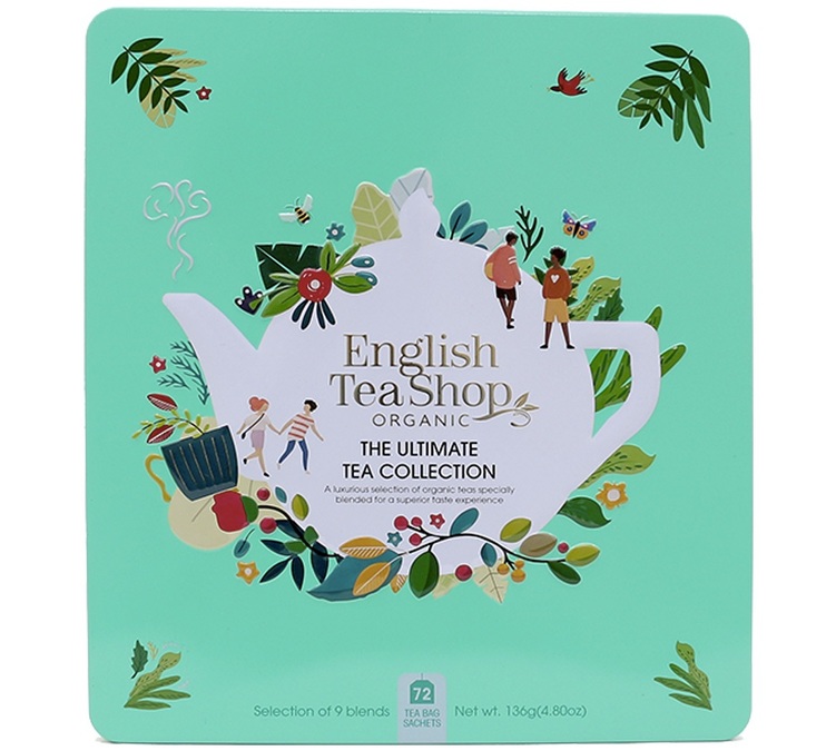 Coffret The Ultimate Tea bio Collection 72 sachets, boîte métallique - English Tea Shop