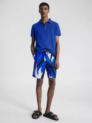 Polo Slim Fit com Zíper Contrastante