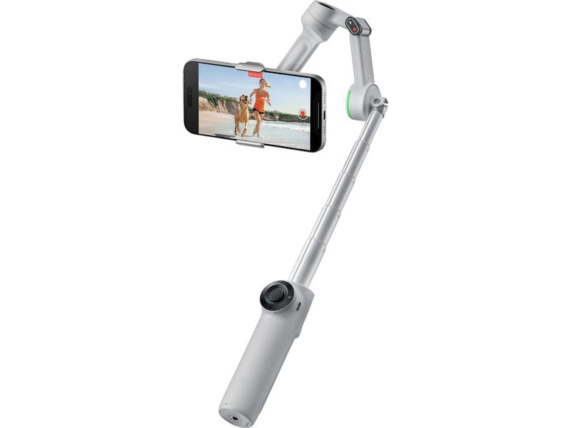 Insta360 Gimbal Flow 2 Pro Creator-Paket Grau Ultimativer Kl-Tracking-Stabilisator mit Spotlight, magnetischer Handyhalterung und USB-C-Ladekabel