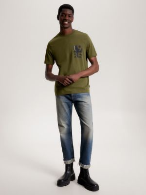 Camiseta de gola redonda com estampa de logotipo