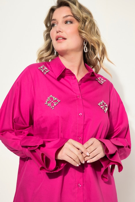 Bluse, A-Line, Ziersteinchen