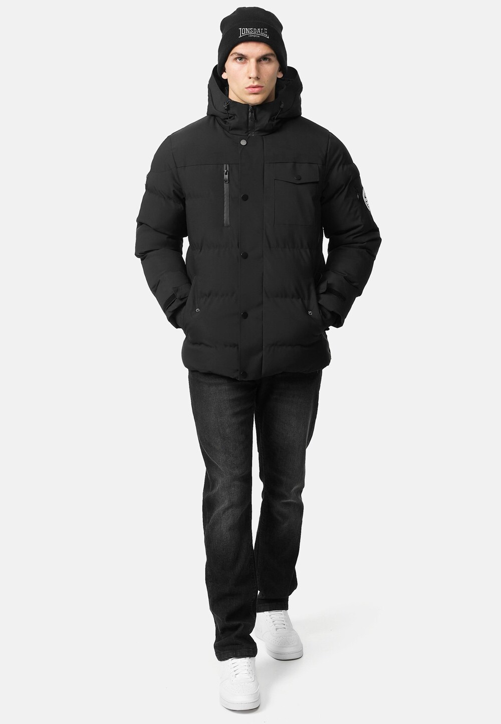 Lonsdale Herren Winterjacke mit Kapuze normale Passform MALLAIG