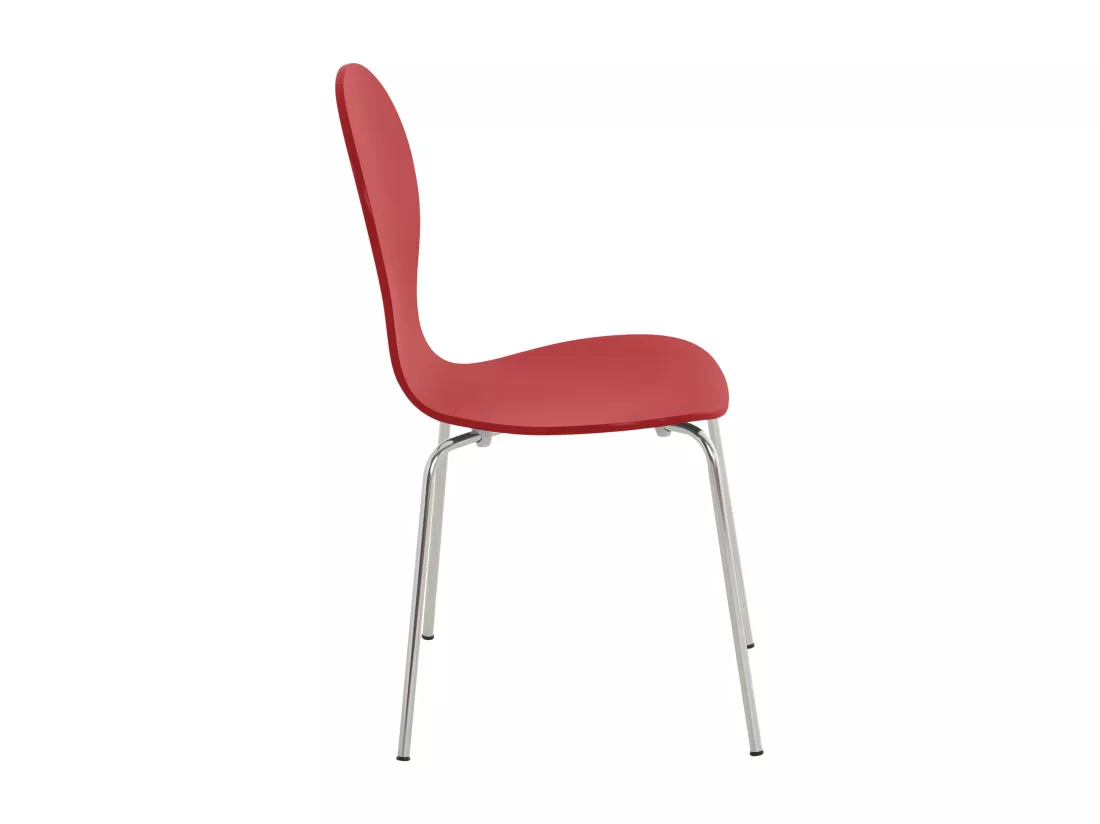 Lot de 16 Chaise de conférence - Bois - Rouge - DIEGO