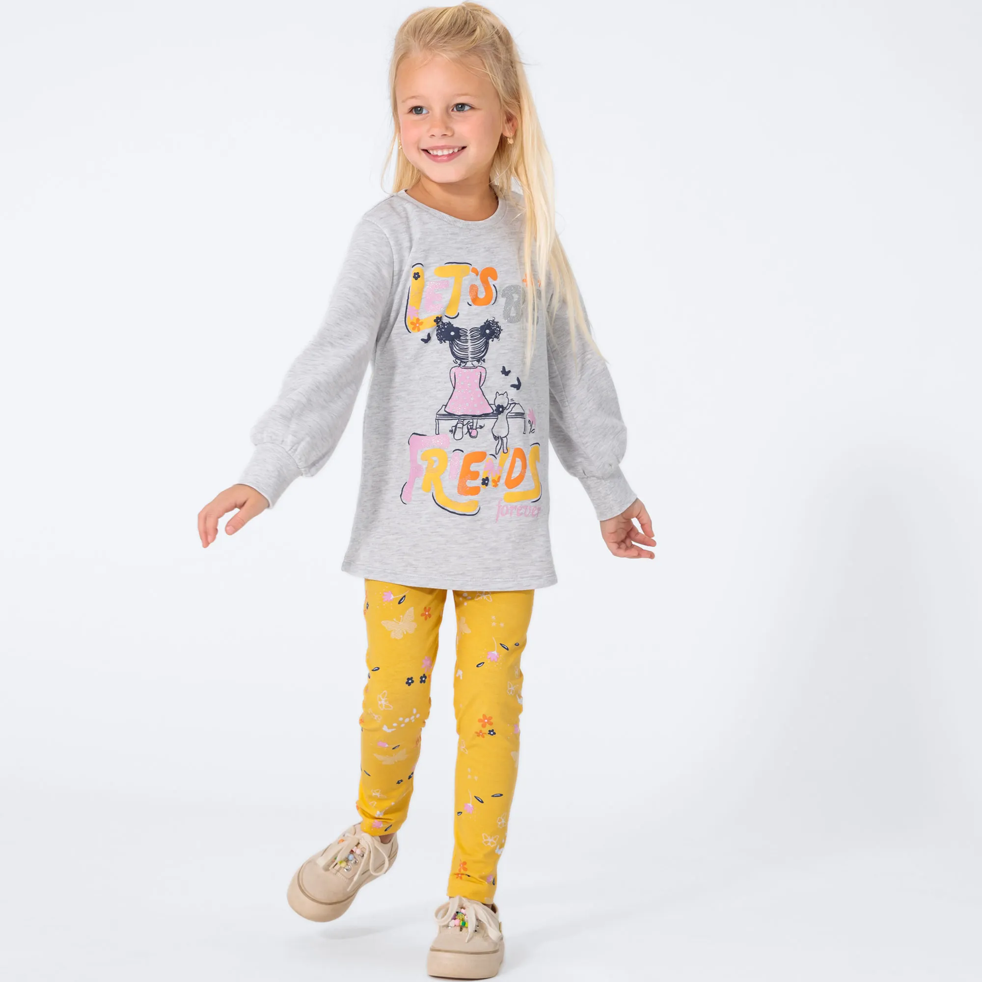 Mädchen-Set mit tollem Frontaufdruck, 2-teilig
