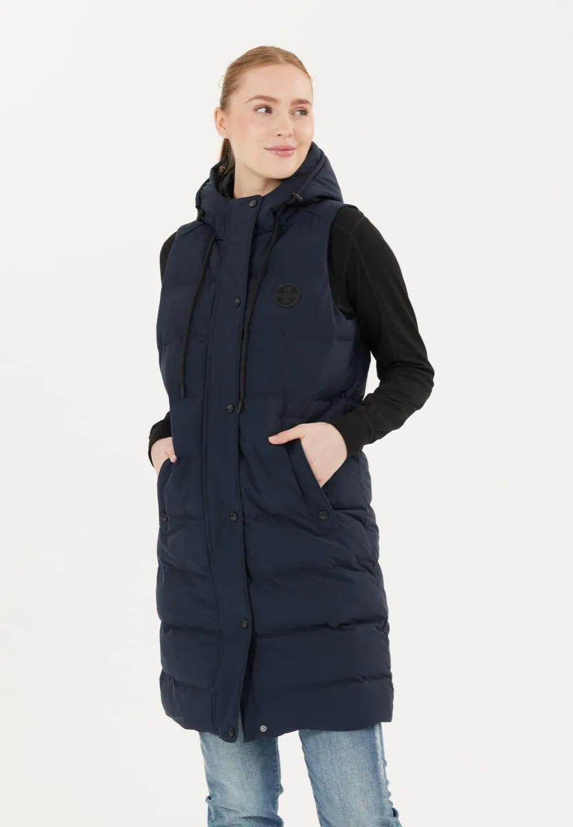 Weather Report Chief W Long Puffer Vest Navy Blazer