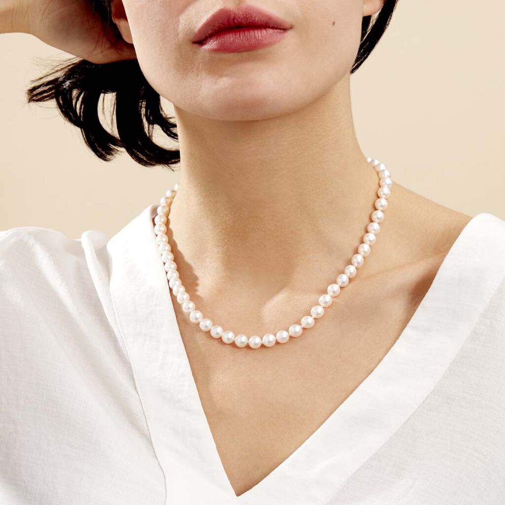 Collier Ghisele Or Jaune Perle De Culture D'akoya