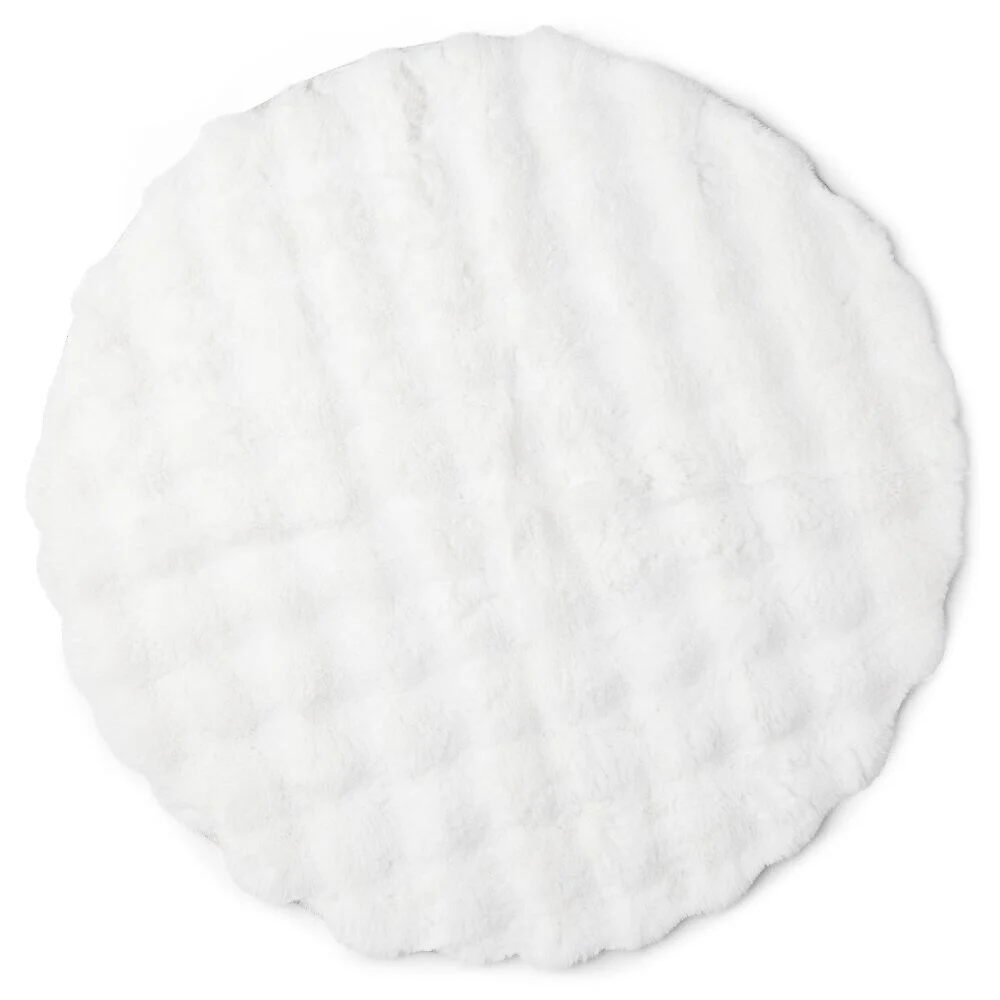 Tapis fausse fourrure rond relief bulle Ø90cm - 3 modèles