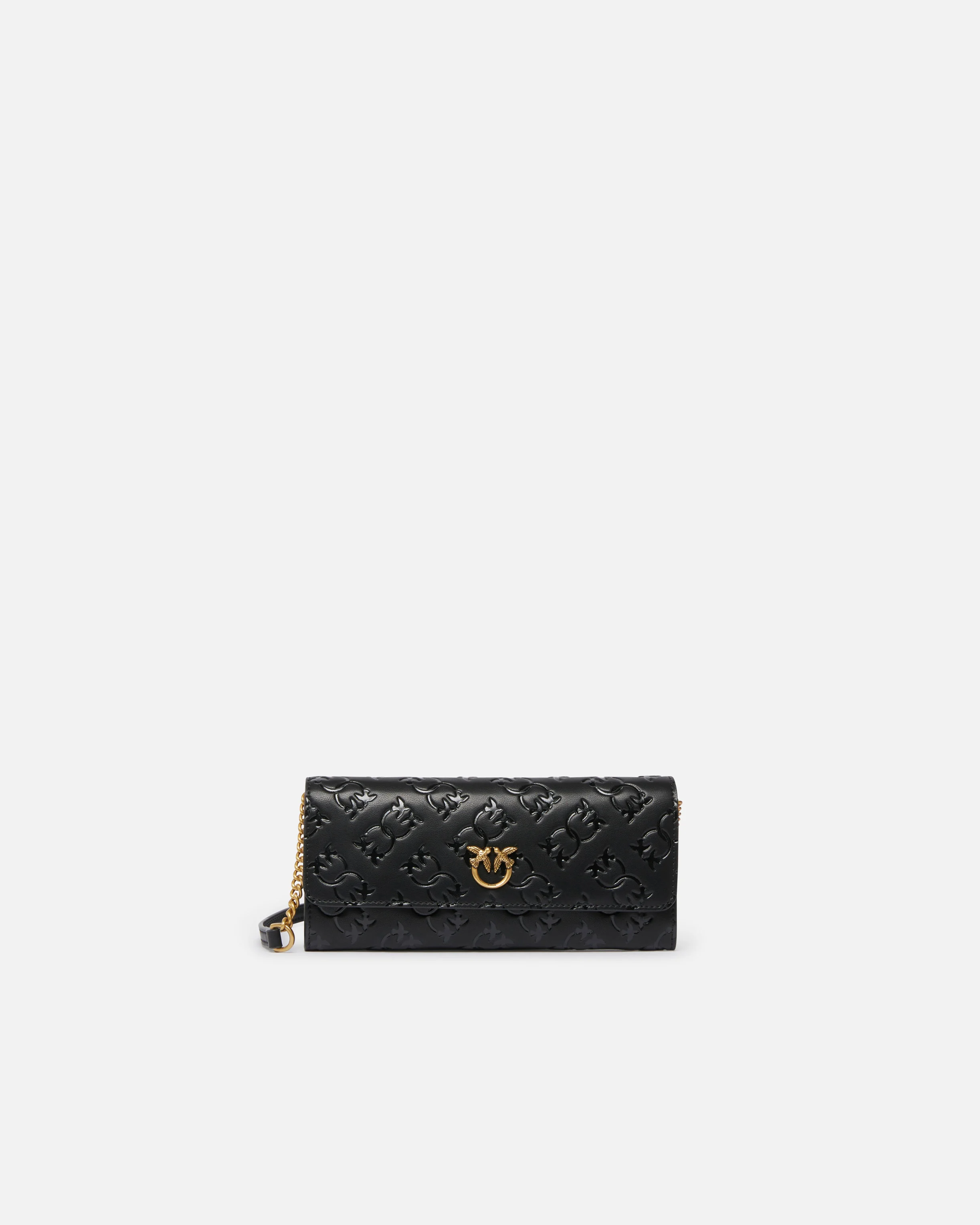 Portefeuille rectangulaire monogram à bandoulière | Noir